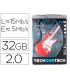 Memoria usb tech on tech guitarra red one 32 gb