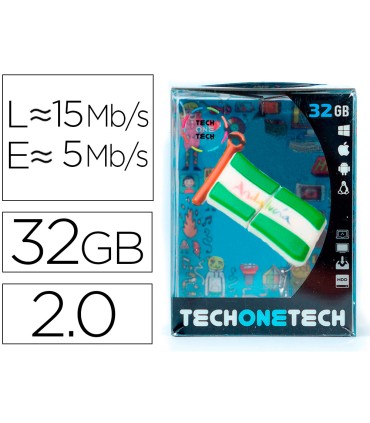 Memoria usb tech on tech bandera andalucia 32 gb