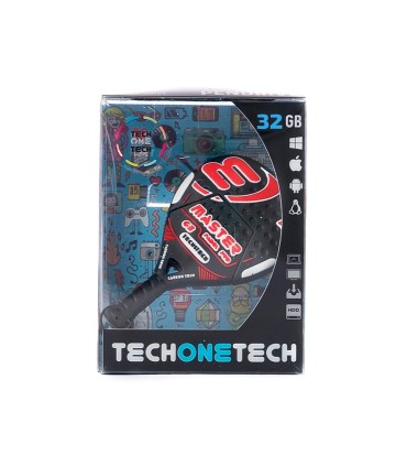 Memoria usb tech on tech raqueta padel roja 32 gb