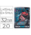 Memoria usb tech on tech raqueta padel roja 32 gb