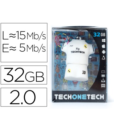 Memoria usb tech on tech equipacion futbol merengue 32 gb