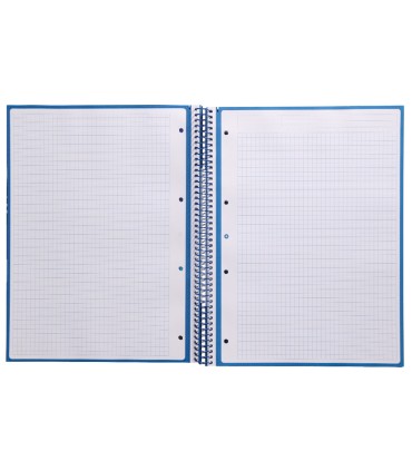 Cuaderno espiral liderpapel a4 micro antartik tapa forrada 80h 90 gr cuadro 5mm 1 banda 4 taladros azul oscuro