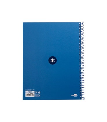 Cuaderno espiral liderpapel a4 micro antartik tapa forrada 80h 90 gr cuadro 5mm 1 banda 4 taladros azul oscuro