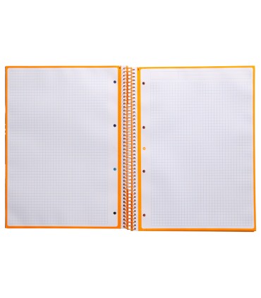 Cuaderno espiral liderpapel a4 micro antartik tapa forrada 80h 90 gr cuadro 5mm 1 banda 4 taladros mostaza