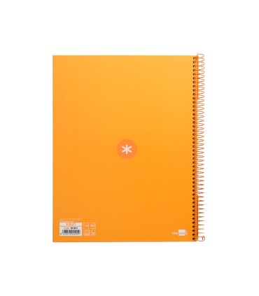 Cuaderno espiral liderpapel a4 micro antartik tapa forrada 80h 90 gr cuadro 5mm 1 banda 4 taladros mostaza