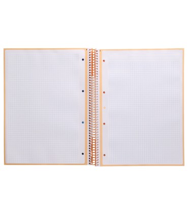 Cuaderno espiral liderpapel a4 micro antartik tapa forrada 80h 90 gr cuadro 5mm 1 banda 4 taladros color peach