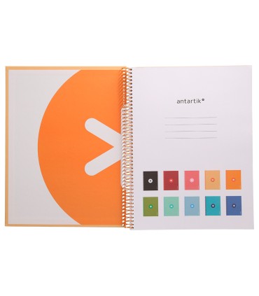 Cuaderno espiral liderpapel a4 micro antartik tapa forrada 80h 90 gr cuadro 5mm 1 banda 4 taladros color peach