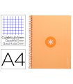 Cuaderno espiral liderpapel a4 micro antartik tapa forrada 80h 90 gr cuadro 5mm 1 banda 4 taladros color peach