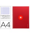 Cuaderno espiral liderpapel a4 micro antartik tapa forrada 80h 90 gr cuadro 5mm 1 banda 4 taladros frambuesa