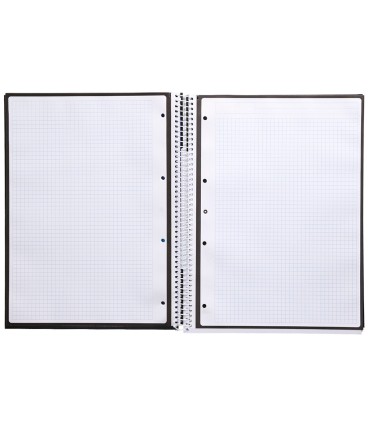 Cuaderno espiral liderpapel a4 micro antartik tapa forrada 80h 90 gr cuadro 5mm 1 banda 4 taladros negro