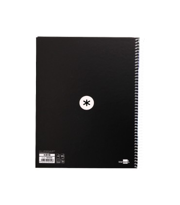 Cuaderno espiral liderpapel a4 micro antartik tapa forrada 80h 90 gr cuadro 5mm 1 banda 4 taladros negro