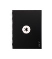 Cuaderno espiral liderpapel a4 micro antartik tapa forrada 80h 90 gr cuadro 5mm 1 banda 4 taladros negro