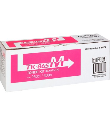 Toner kyocera mita copiadora taskalfa 250ci 300ci magenta tk865m 12000 paginas