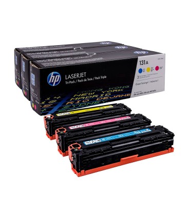 Toner hp n 131a pack 3toner cian magenta amarillo