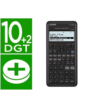 Calculadora casio fc 100v financiera 4 lineas 102 digitos almacenamiento flash calculo de ganancias con tapa