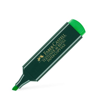 Rotulador faber castell fluorescente textliner 48 63 verde blister de 1 unidad