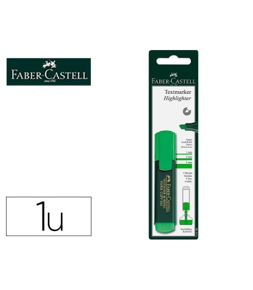 Rotulador faber castell fluorescente textliner 48 63 verde blister de 1 unidad