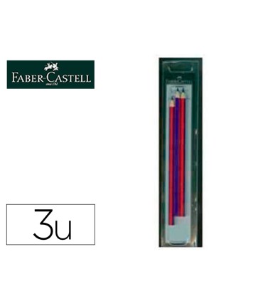 Lapices bicolor fino faber castell 2160 rb hexagonal rojo azul blister de 3 unidades