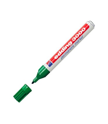 Rotulador edding marcador permanente 3000 n4 verde punta redonda 15 3 mm blister de 1 unidad