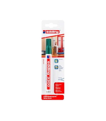 Rotulador edding marcador permanente 3000 n4 verde punta redonda 15 3 mm blister de 1 unidad