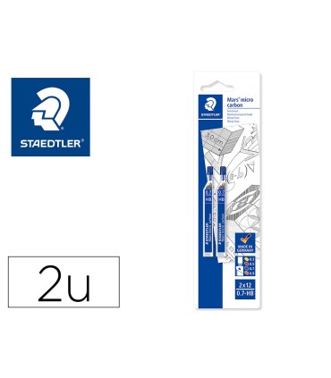 Minas staedtler mars micro grafito 07 mm hb tubo con 12 unidades blister de 2 unidades