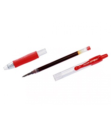 Boligrafo pilot g 2 rojo tinta gel retractil sujecion de caucho en blister