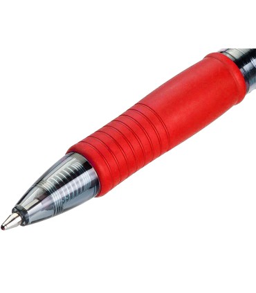 Boligrafo pilot g 2 rojo tinta gel retractil sujecion de caucho en blister