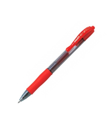 Boligrafo pilot g 2 rojo tinta gel retractil sujecion de caucho en blister