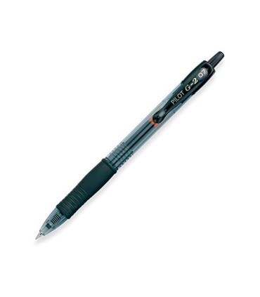 Boligrafo pilot g 2 negro tinta gel retractil sujecion de caucho en blister