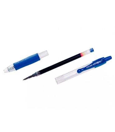 Boligrafo pilot g 2 azul tinta gel retractil sujecion de caucho en blister