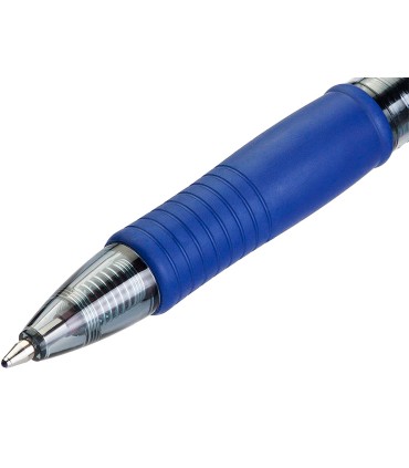 Boligrafo pilot g 2 azul tinta gel retractil sujecion de caucho en blister