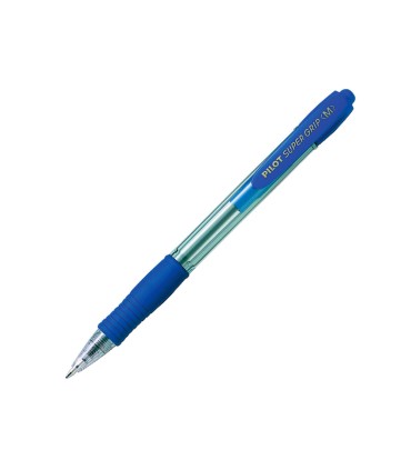 Boligrafo pilot super grip retractil sujecion de caucho tinta base de aceite en blister 1 azul 1 rojo