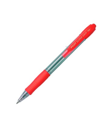 Boligrafo pilot super grip retractil sujecion de caucho tinta base de aceite en blister 1 azul 1 rojo