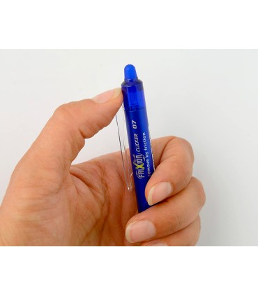 Boligrafo pilot frixion clicker borrable 07 mm punta media azul en blister