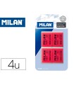 Goma de borrar milan nata 624 blister de 4 unidades