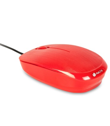 Raton ngs wired flame optico con cable 1000 dpi ambidiestros usb color rojo