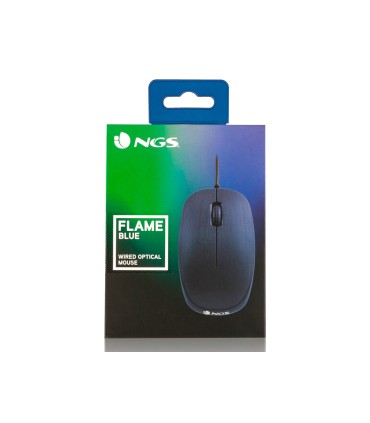 Raton ngs wired flame optico con cable 1000 dpi ambidiestros usb color azul