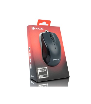 Raton ngs wired mist optico con cable 1000 dpi ambidiestros usb color negro