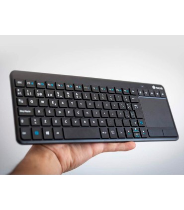 Teclado ngs warrior inalambrico touch pad con teclas multimedia de 24 ghz color negro