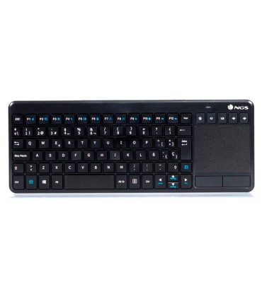 Teclado ngs warrior inalambrico touch pad con teclas multimedia de 24 ghz color negro