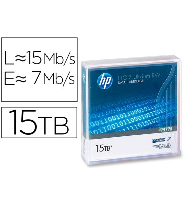 Cinta datos hp lto ultrium 7 supl 15 tb rw 1000 paginas