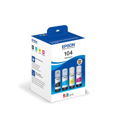 Ink jet epson 104 4 clr multipack bk c m y ecotank et 2710 et 2711 et 2712 et 2714 et 2715