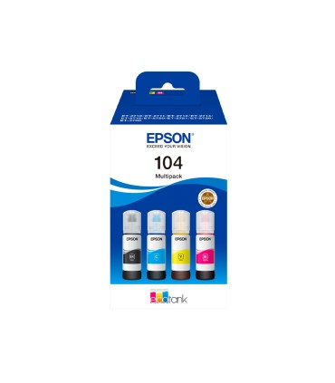 Ink jet epson 104 4 clr multipack bk c m y ecotank et 2710 et 2711 et 2712 et 2714 et 2715