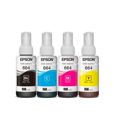 Ink epson 664 4 clr multipack bk c m y ecotank l300 l355 l555 et 2500 et 2550 et 2600 