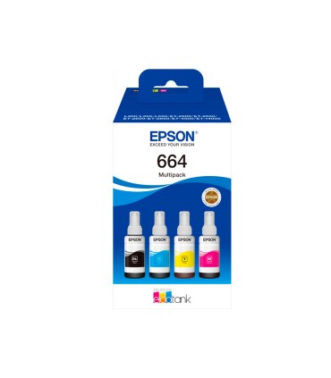 Ink epson 664 4 clr multipack bk c m y ecotank l300 l355 l555 et 2500 et 2550 et 2600 