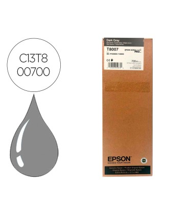 Ink jet epson singlepack dark gray t800700 ultrachrome pro 700ml