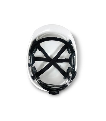 Casco faru polietileno ventilado 6 puntos fijacion ajuste ruleta color blanco