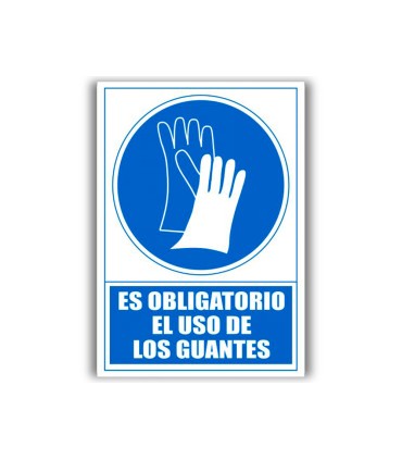 Pictograma archivo 2000 obligatorio uso de guantes pvc azul luminiscente 210x297 mm