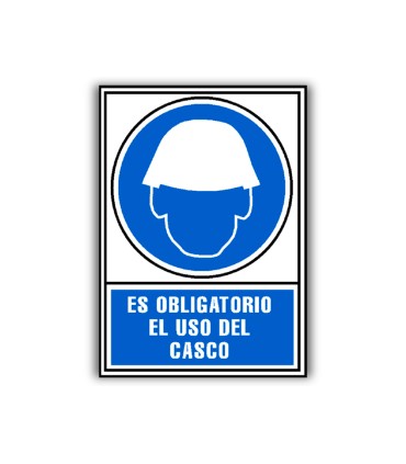 Pictograma archivo 2000 obligatorio uso de casco pvc azul luminiscente 210x297 mm