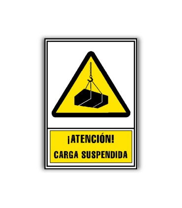 Pictograma archivo 2000 atencion carga suspendida pvc amarillo luminiscente 210x297 mm